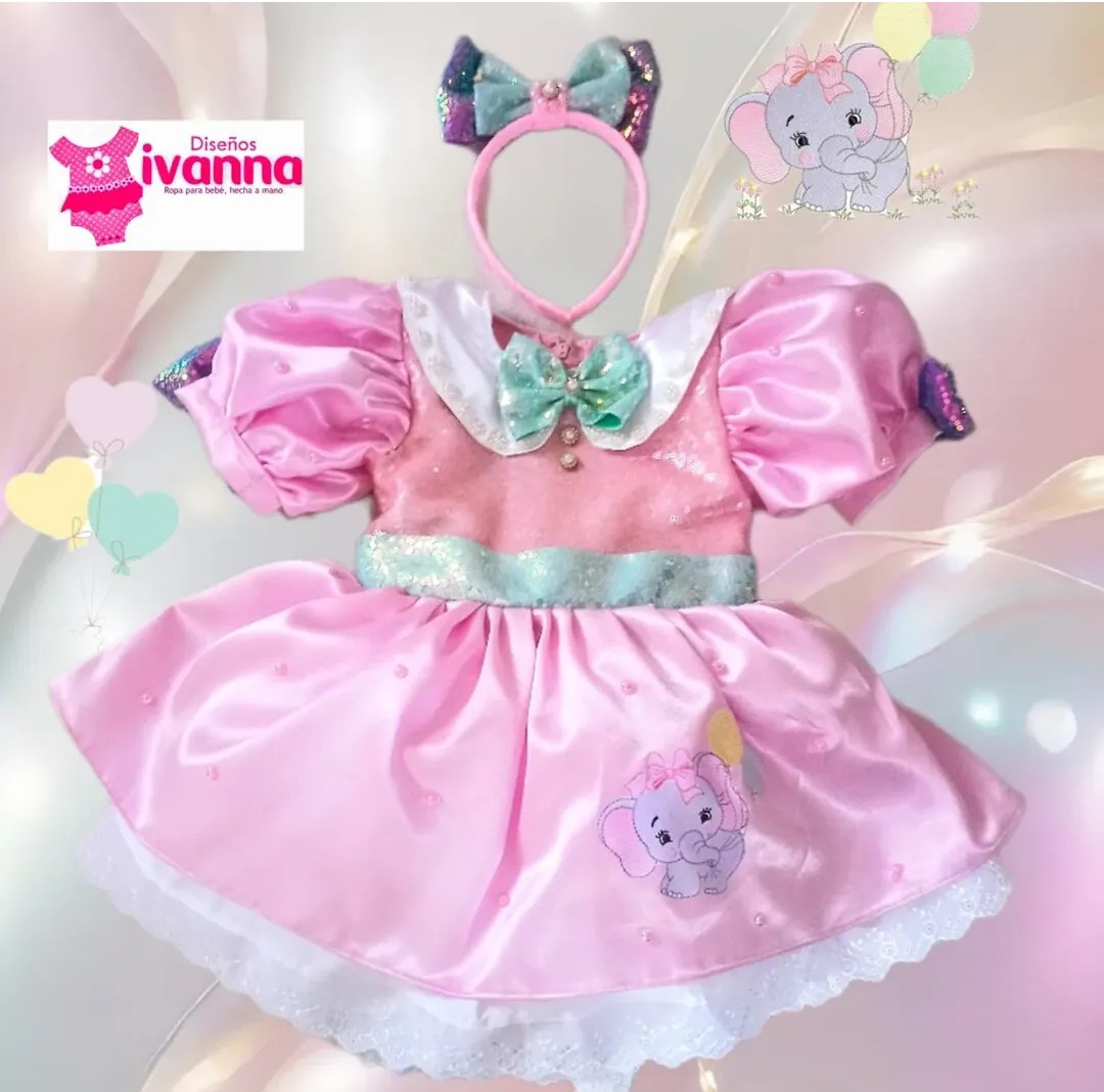 Vestido de fiesta para bebé niña hecho a mano, Diseños Ivanna Zihuatanejo