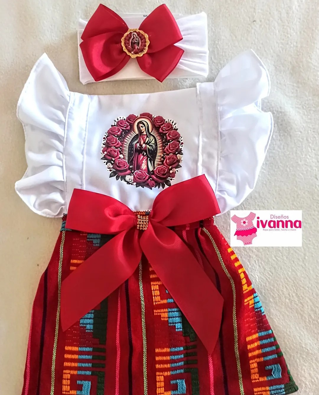 Batita Virgen de Guadalupe personalizada para bebé, Diseños Ivanna Zihuatanejo