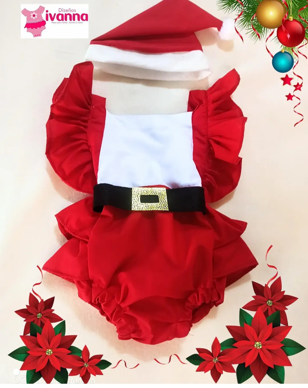 Outfit navideño tradicional para bebé, Nochebuena posadas México