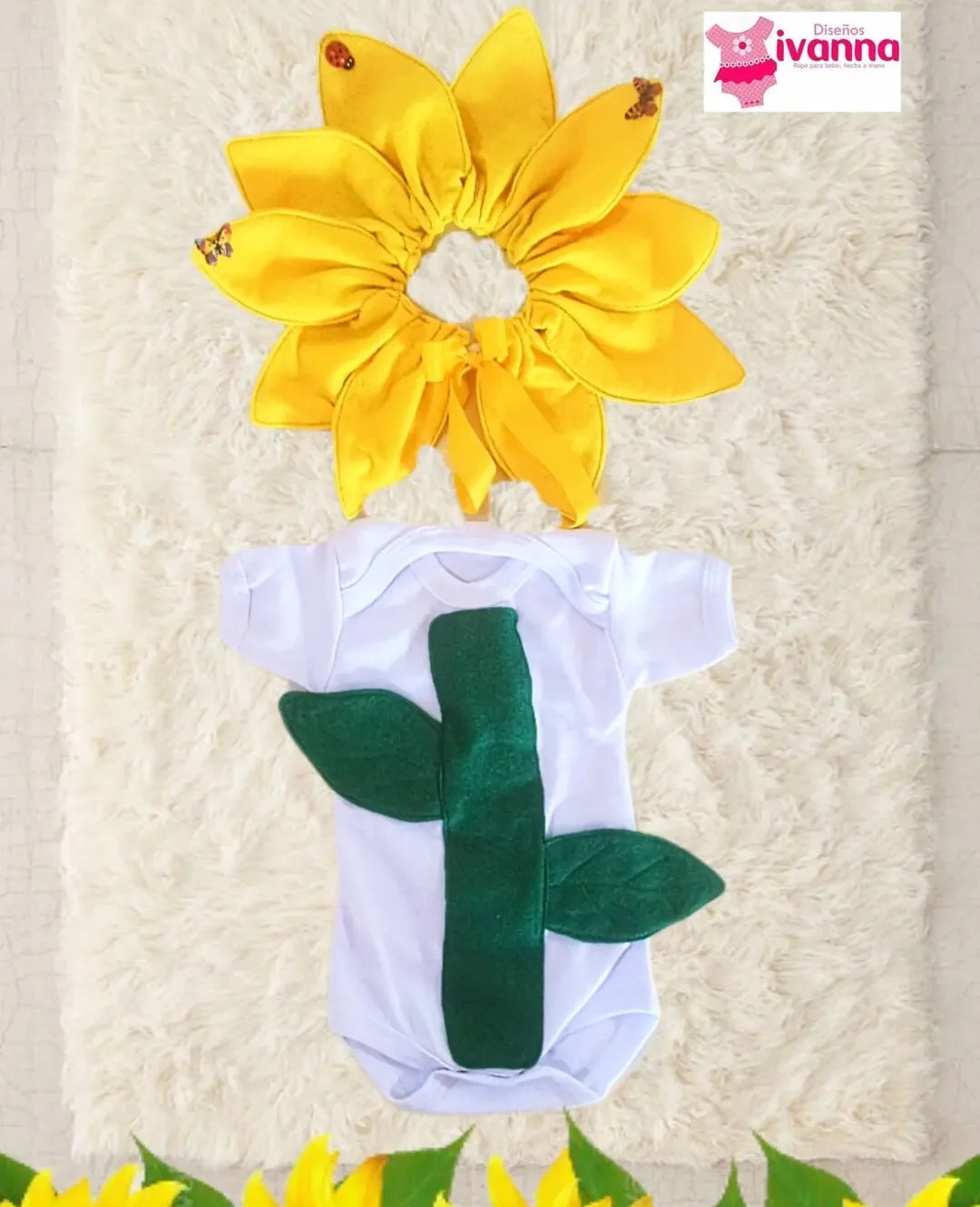 Outfit de primavera personalizado para bebé, Diseños Ivanna